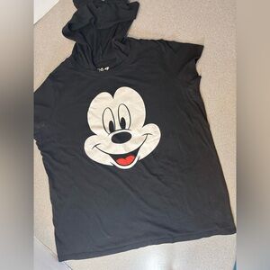Disney Mickey Mouse Black Hoodie t-shirt‎ with Classic Mickey ears SZ XXXL(21)
